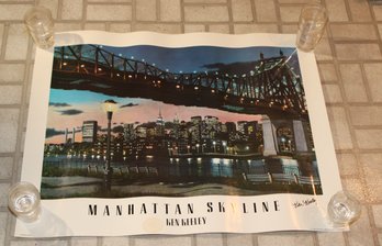 Manhattan Skyline 59th Street Bridge By Ken Keeley Signed Poster (B-66)