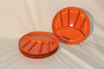 Orange Vintage Divided Plates