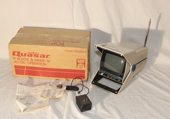 Vintage Space Age Quasar XP1478XH 5' Portable TV Dustbuster Pacman Television
