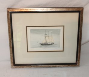 Vintage Nautical Print 'Becalmed '  Signed & No. 114/200. (C-78)