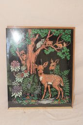 Intage Western Graphics 'Fuzzy Poster' Velvet Blacklight Poster, Specifically The 'Fawn' Design (Catalog No. 7