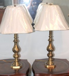 Vintage Brass Table Lamps W/ Shades