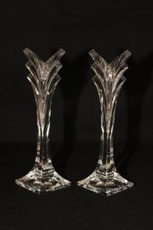 Mikasa Deco Crystal Fluted Taper Candle Holders (E-25)