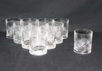 11  Double Old Fashioned Aurea Barware Glasses By Royal Crystal Rock (E-26)