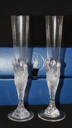 VINTAGE ERTE GLASS CHAMPAGNE FLUTES