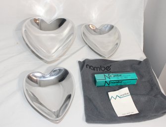 Nambe Metal Heart Bowls