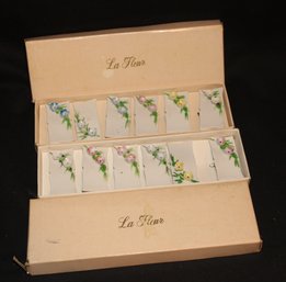 Vintage 'La Fleur' Porcelain Place Card Holders