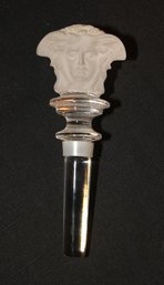 Versace Rosenthal Medusa Frosted Crystal Bottle Stopper. (E-59)