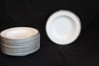 12 Charter Club Grand Buffet Platinum White Bowls