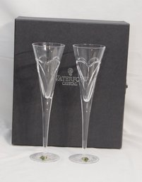 Waterford Crystal Champagne Flutes Love Wedding Glasses  (N-1)