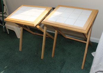 Tile Top Folding Snack Tables (B-63)