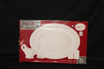 Turkey Platter W/ 2 Gravy Boats