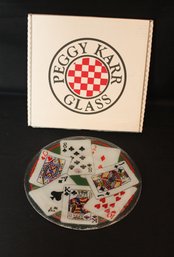 Peggy Karr Glass Card Plate / Platter (N-16)