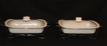 CorningWare French White Rectangular Roaster / Casserole Dish Warming Rack.