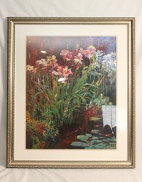 Framed Koi Pond Lithograph