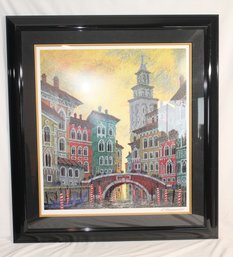 'Venice Yellow Sunset' Seriolithograph By Anatole Krasnyansky.