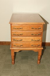 Oak Storage Cabinet Folding Snack Tables