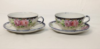 Antique Japanese Tea Cups & Saucers (A-36)