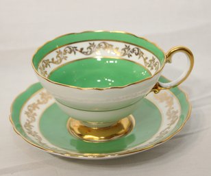 Vintage Crown Staffordshire Bone China Teacup And Saucer (A-41)