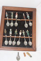 Franklin Mint Charles Dickens 12 Pewter Spoons Scrooge David Copperfield & More.