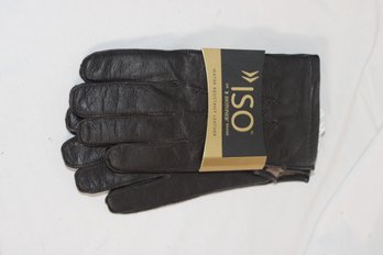 ISO Isotoner Gloves Brown Leather Sz. L