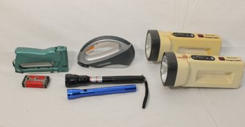 Junk Drawer Lot: Stapler, Flashlight/ Laser Pointer, Electric Scissors