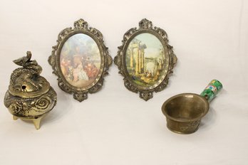 Vintage Brass: Chinese Silk Iron, Picture Frames  (A-61)