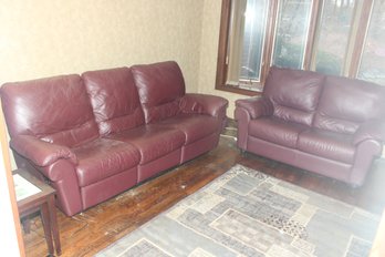 Leather Recliner Couch With Matching Loveseat