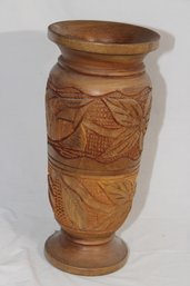 Carved Wooden Vase