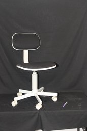 White & Black Rolling Desk Chair