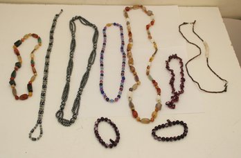 Beaded Necklace & 2 Bracelets Lot  (J-8)