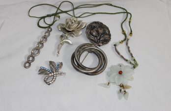 Brooches And A Necklace St. Anthony Lily Pin, (J-20)