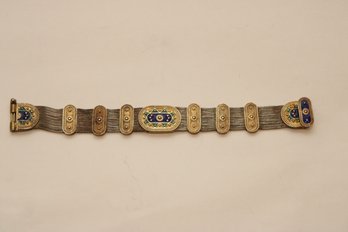 Vintage 925 Sterling Silver Turkish Enameled Bracelet