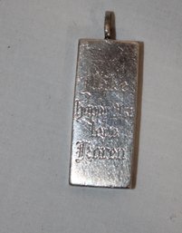 1 Oz. Silver Pendant 'Mike Happy 21st Love Karen'. (J-45)