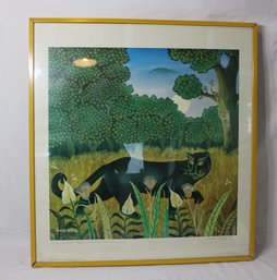 Framed  'Stalking - Black Panther' By Croatian-American Artist Branko Paradis. (A-5)