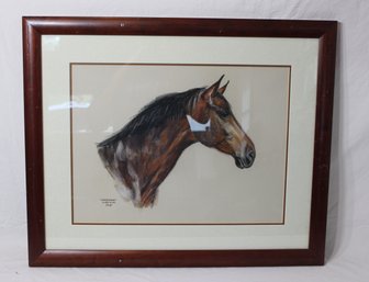 Webster By Pat Olds Framed Horse Drawing (A-9)