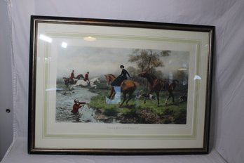 Framed Fox Hunt 'Thanks Awfully' By Alfred William Strutt  (A-11)