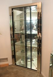 Mirrored Glass Corner Storage Display Lighted Cabinet