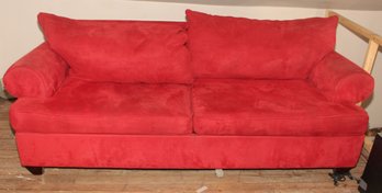 Raymour & Flanigan Red Sleeper Sofa  (B-8)