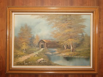 Rustic Covered Bridge Painting  (A-40)