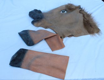 Brown Horse Head/ Hooves Mask Costume