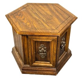 Vintage Hexagonal Storage End Table