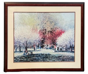 Signed Art Print Featuring Tree And Park Landscape