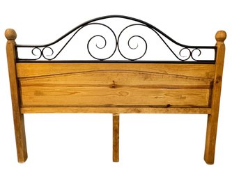 Wood With Metal Accent King Sized Headboard
