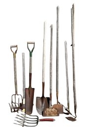 Vintage Wooden Handled Tools - Mixed Assortment