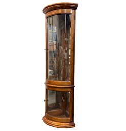 Lighted Curio Cabinet Display - Corner Unit With Mirrored Back