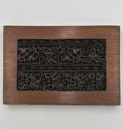Vintage Batik Printing Block Frame - Moth / Butterfly & Floral Design