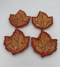 Autumn Fall Leaf Plate Set - 4 Plates Shaped Like Leaves