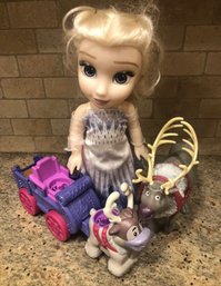 Disney Frozen Toy Lot Featuring Elsa Doll And Sven Figures