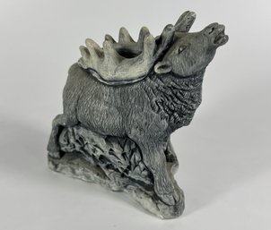 Bull Elk Crafted By Mt. St. Helen's Sculptures - Handcrafted From Volcanic Ash From Mount Saint Helens
